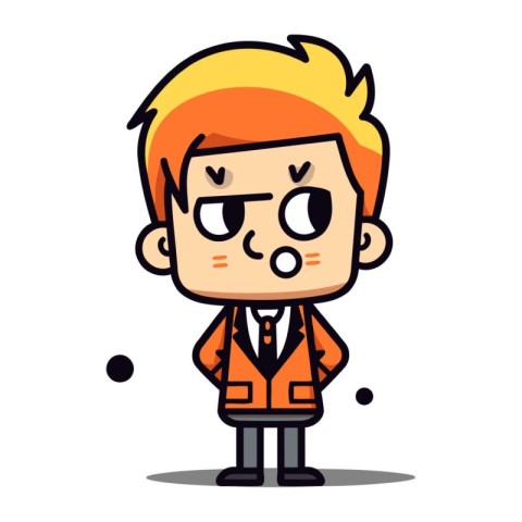 Angry Boss Cartoon Character Vector Illustration