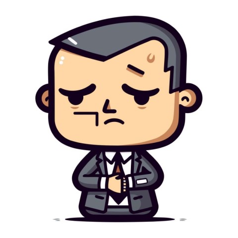 Angry Boss Cartoon Vector Illustration
