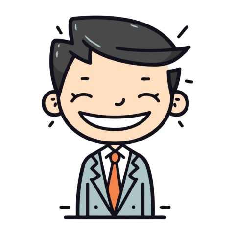 Businessman Smiling Cartoon Vector Illustration