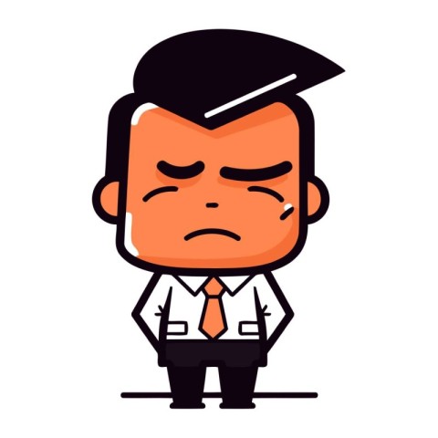 Sad Boss Vector Cartoon Illustration