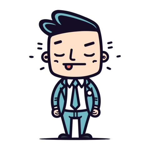 Confused Businessman Cartoon Vector Illustration
