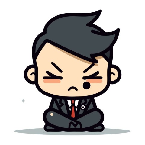 Sad Businessman Cartoon Businessman Vector Illustration