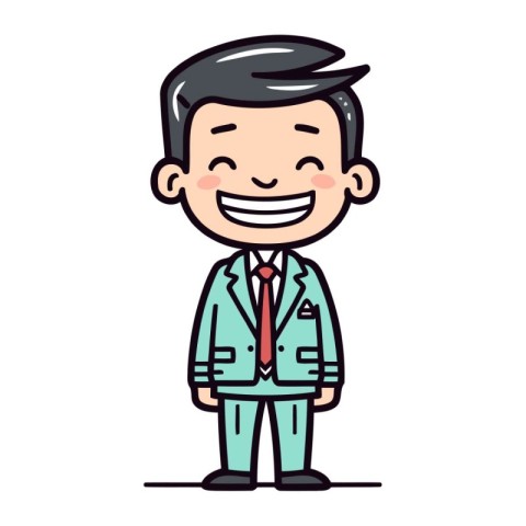 Businessman Smiling Cartoon Vector Illustration
