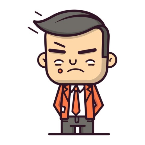 Sad businessman Vector Cartoon Character Illustration. Simple