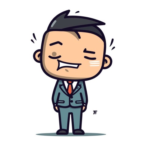 Smiling Businessman Cartoon Vector Illustration