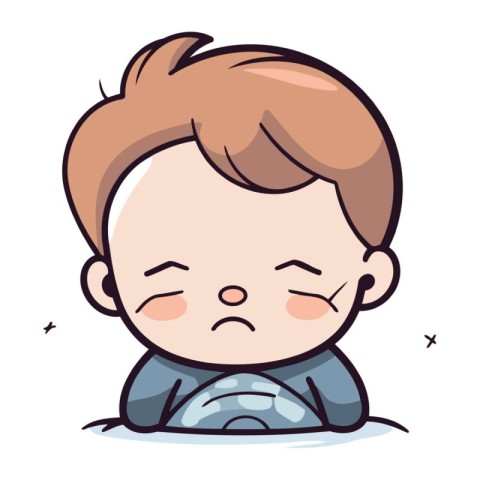 Crying Baby Boy Cartoon Vector Illustration