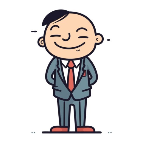 Businessman Smiling Vector Cartoon Illustration