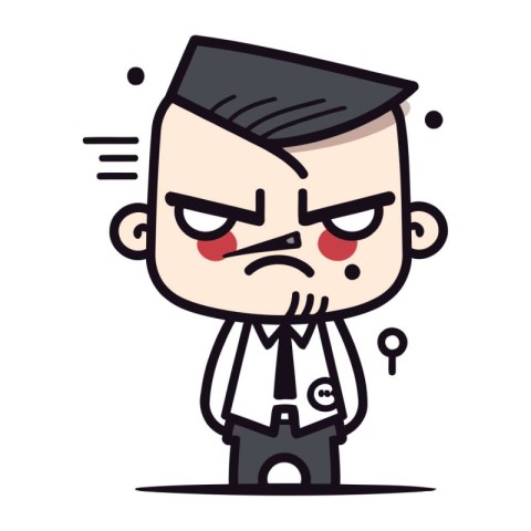 Angry Boss Cartoon Vector Illustration of Businessman Vector C