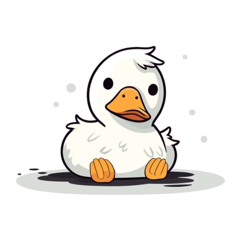 Illustration of a Cute Snowman on White Background Vector