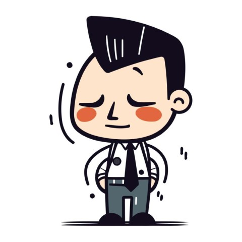 Businessman feeling sad Retro Cartoon Vector Illustration