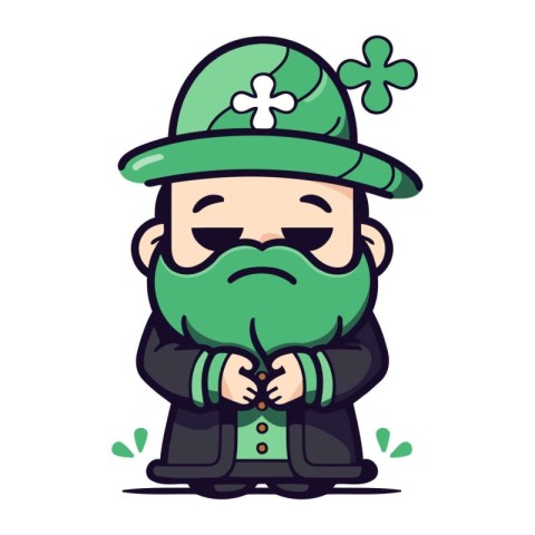 St. Patricks Day Cute Cartoon Leprechaun Vector Character
