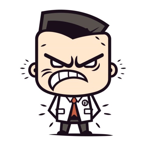 Angry Doctor Cartoon Vector Illustration