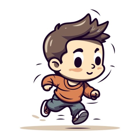 Running Boy Cartoon Vector Illustration