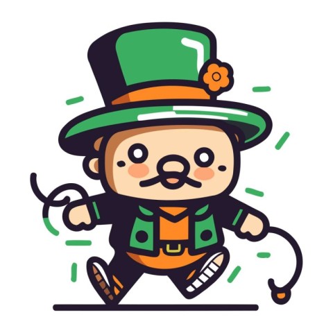 Leprechaun Running St. Patricks Day Vector Icon
