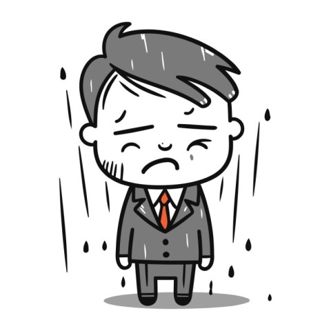 Upset Businessman Vector Cartoon Illustration