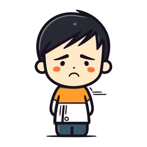 Angry boy Cute Cartoon Vector Illustration