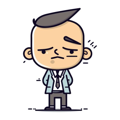 Angry Businessman Cartoon Vector Illustration