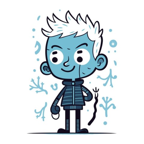 Cute boy cartoon character. Vector illustration in flat design s