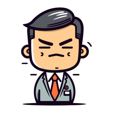 Angry Businessman Vector Cartoon Illustration