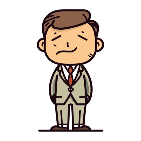 Upset Businessman Cartoon Vector Illustration