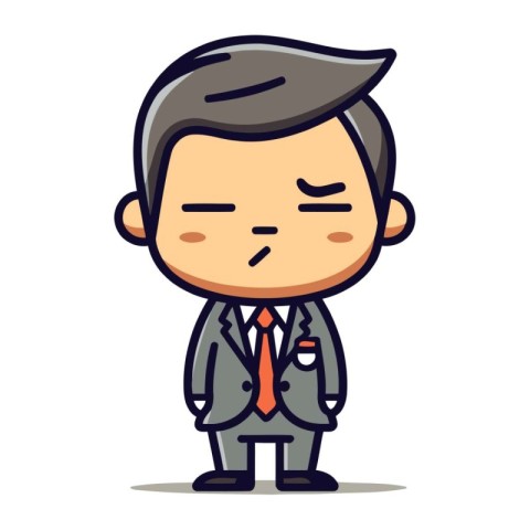 Sad Businessman Cartoon Vector Illustration