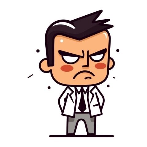 Angry Boss Vector Cartoon Illustration of Businessman Vector C