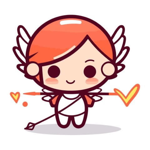 Cupid with arrow Cute Cartoon Cupid Character Vector Design