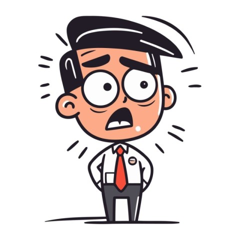 Angry boss. Vector illustration in cartoon style. Isolated on wh