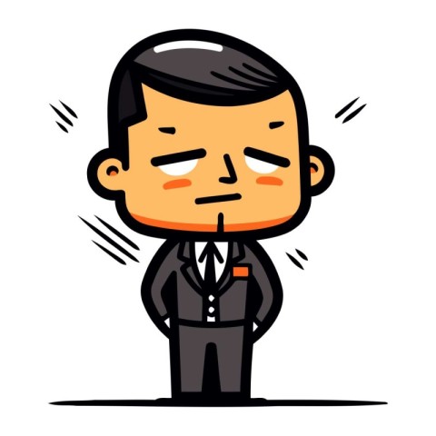 Angry Businessman Cartoon Vector Illustration