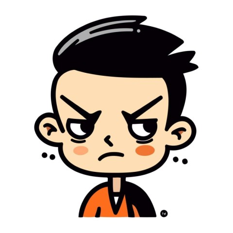 Upset Face Cartoon Vector Illustration