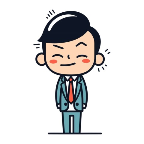 Businessman Smiling Vector Cartoon Character Illustration
