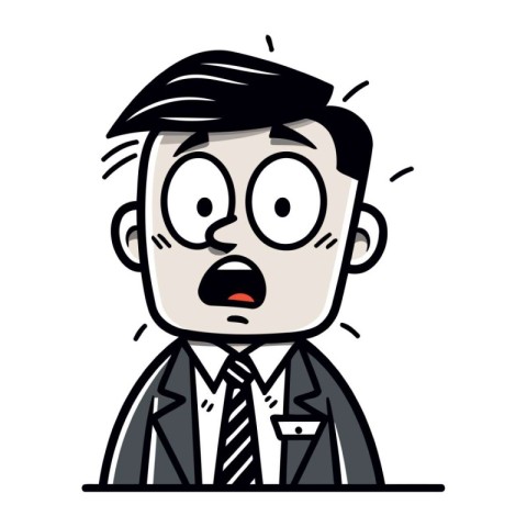 Surprised Businessman Cartoon Vector Illustration