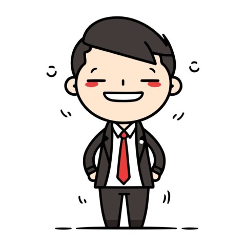 Businessman Smiling Cartoon Vector Illustration