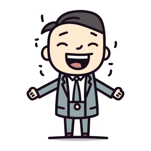 Cartoon Businessman Smiling Businessman Cartoon Character Vect