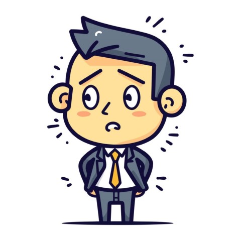 Businessman Looking Angry Vector Cartoon Illustration