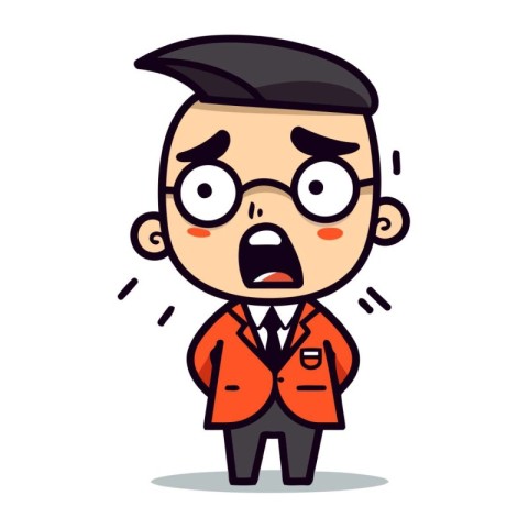 Upset Businessman Cartoon Vector Illustration