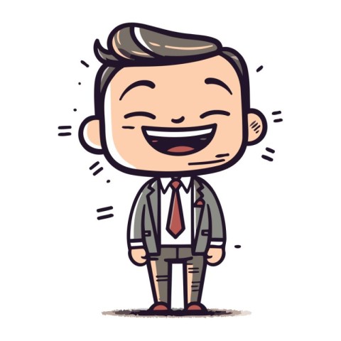 Smiling Businessman Cartoon Vector Illustration