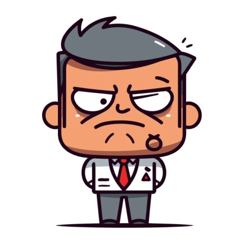 Angry Businessman Cartoon Vector Illustration