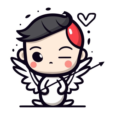 Cupid Vector Cute Cartoon Cupid Boy Vector Illustration