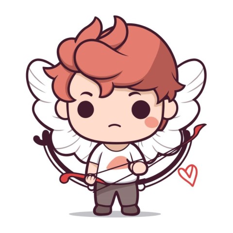Cupid with bow and arrow Cute Cupid Cartoon Character