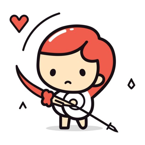 Valentines day Cupid with bow and arrow vector
