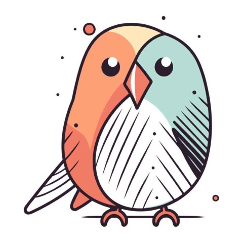 Cute parrot vector illustration. Cartoon doodle parrot.