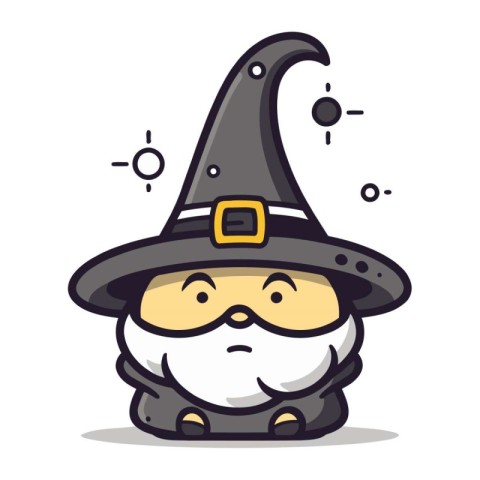 Wizard Cute Cartoon Wizard Character Vector Illustration