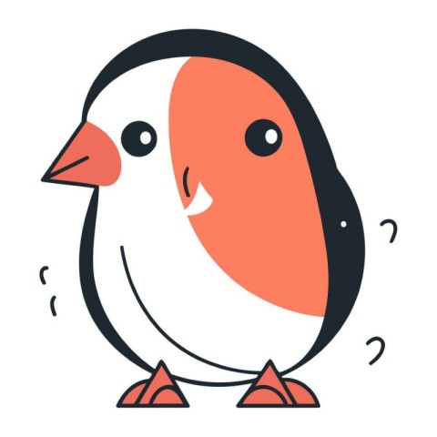 Cute cartoon penguin. Vector illustration isolated on white back