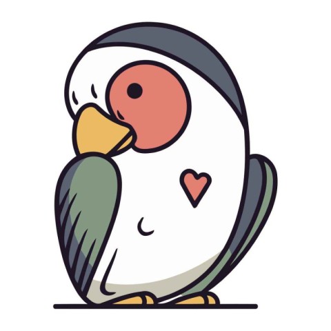 Cute cartoon penguin. Vector illustration of a cute penguin.