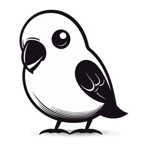 Illustration of a cute little bird on a white background vecto