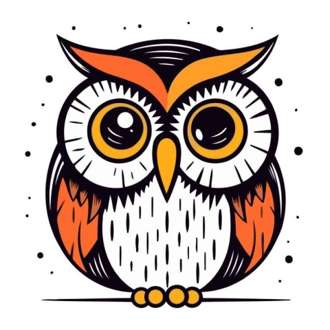 Owl. Vector illustration. Isolated on a white background.