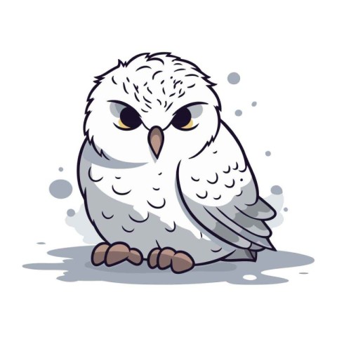 Illustration of a cute owl isolated on a white background vect