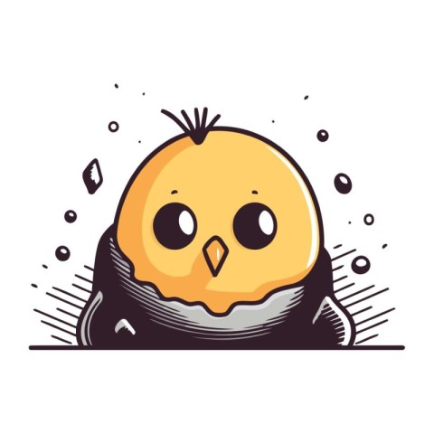 Cute chick. Vector illustration. Isolated on white background.
