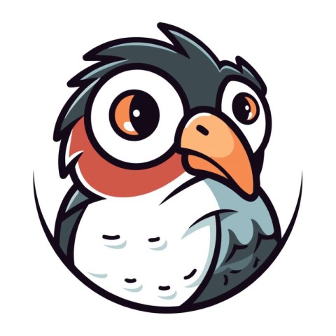 Penguin vector cartoon illustration of a penguin mascot.